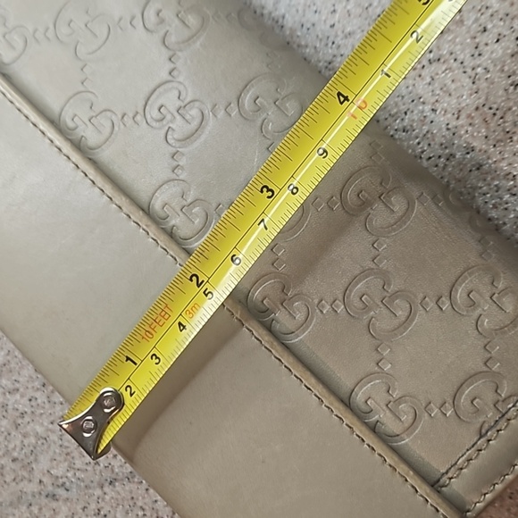 Gucci Ivory Embossed Leather Long Wallet Gold Bamboo Hardware - Picture 16 of 16